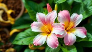 Se le Dipladenie sono ancora in fiore l’ideale è il concime con caffè e bucce di banana