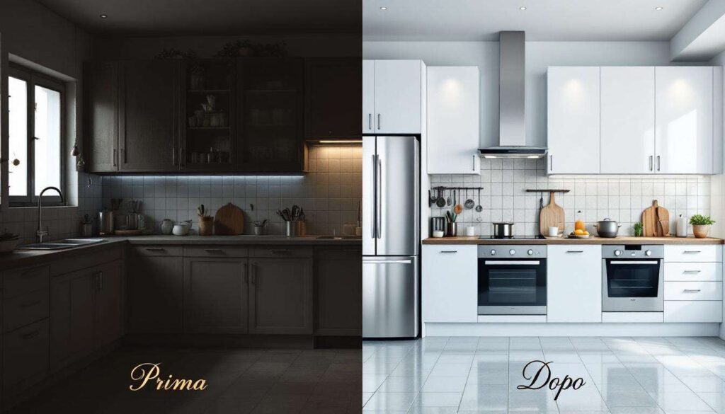 Cucina trasformata: foto del prima e dopo la ristrutturazione