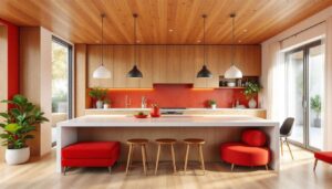 In questa casa reinventata, il legno diventa architettura e il rosso racconta una nuova vita