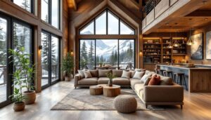 Questa casa ha il calore di uno chalet di montagna ma l’atmosfera sofisticata di un loft