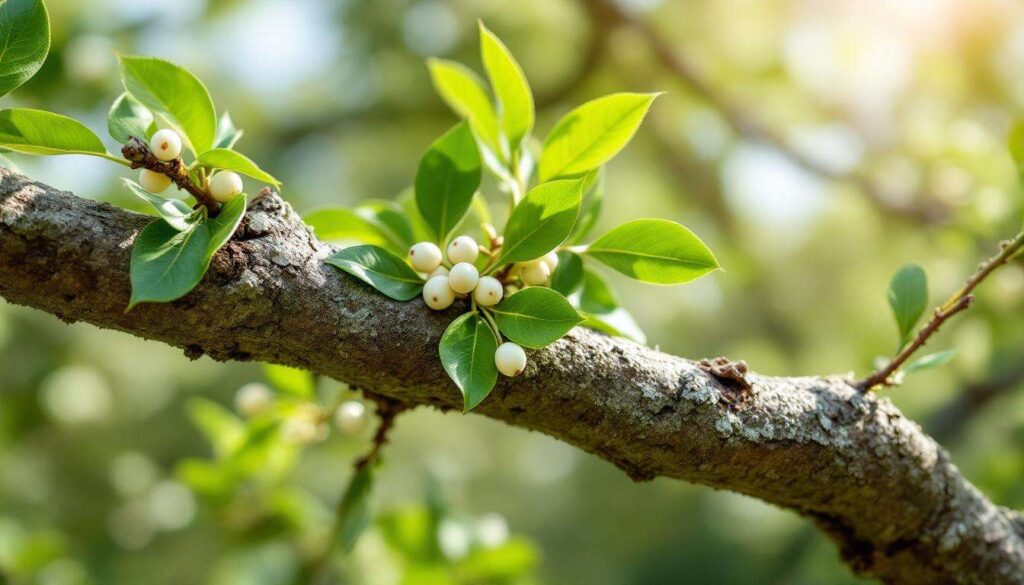 Coltivare il vischio in giardino è gratis: basta strofinare una bacca sul ramo di questo albero